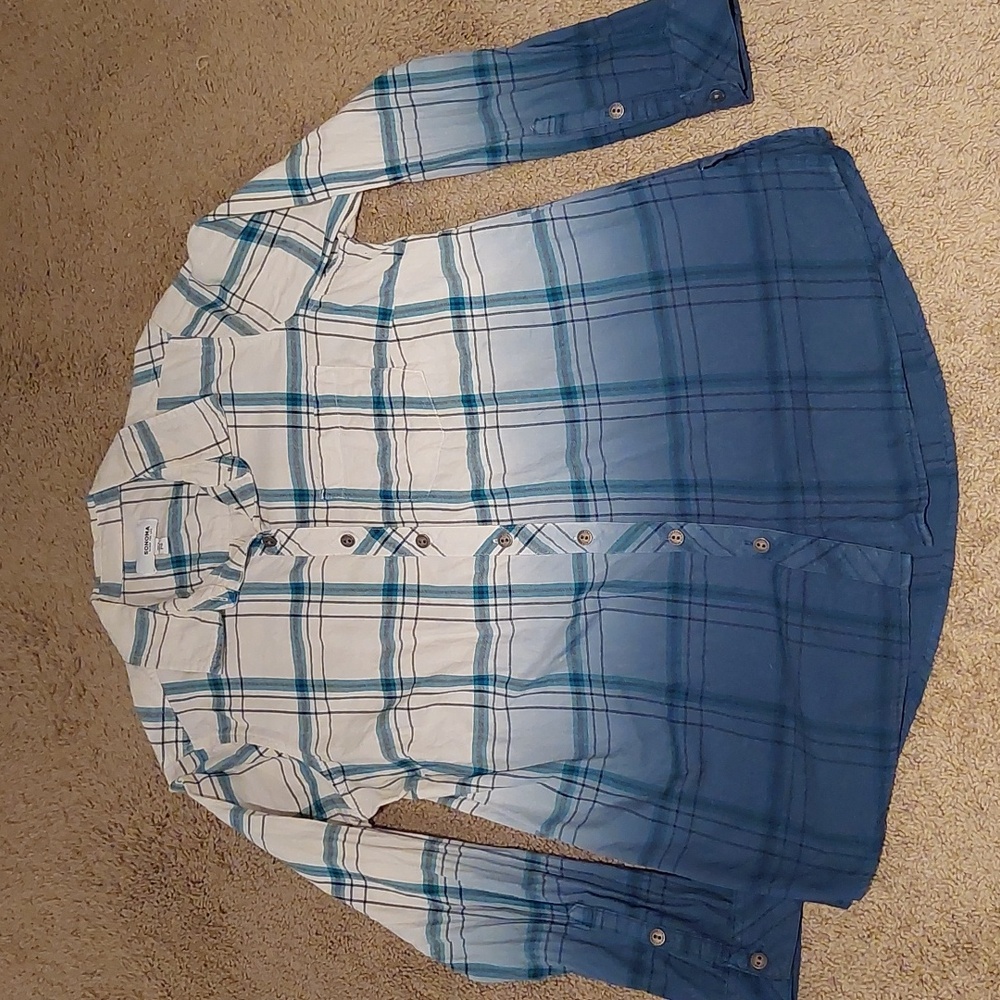Women's Sonoma Button Down Plaid Shirt Size PS